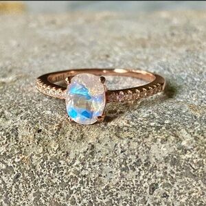 ‘SHE'S A RAINBOW' Moonstone 14k Rose Gold Ring